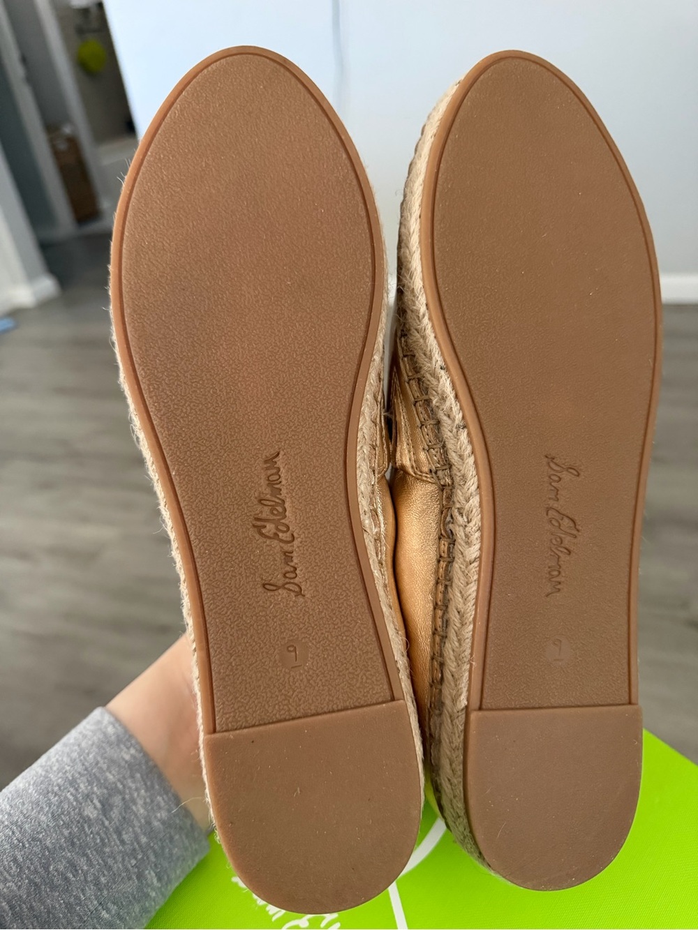 Sam Edelman Metallic Gold Espadrille Slip-Ons - Picture 2 of 3